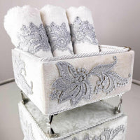 Ayla Silver Towel Box Set