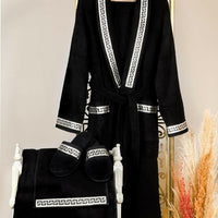 Anka Black & Silver Bathrobe (His)