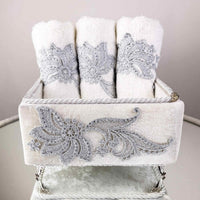Ayla Silver Towel Box Set