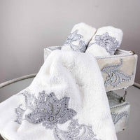 Ayla Silver Towel Box Set